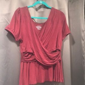 3:&10 Maroon drape blouse